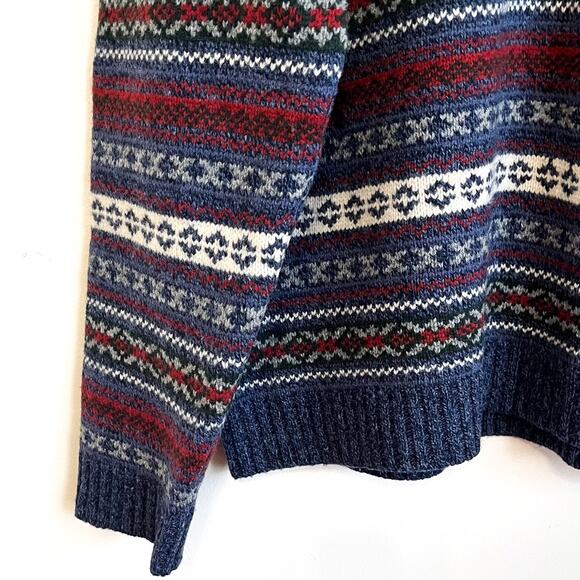 Vintage 90s American Eagle Nordic Fair Isle Mens Sweater Size XL Blue Striped - Picture 4 of 6